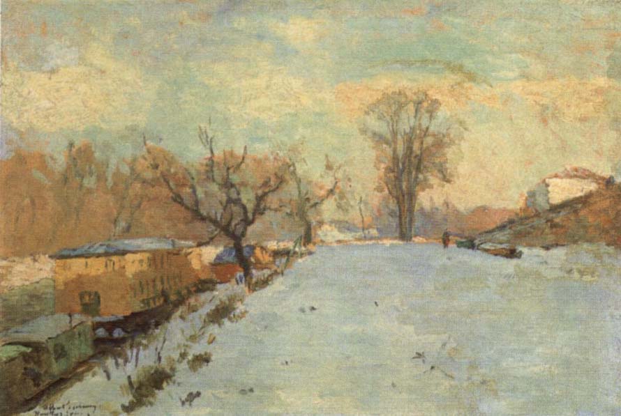 Road on the Banks of the Seine at Neuilly in Winter